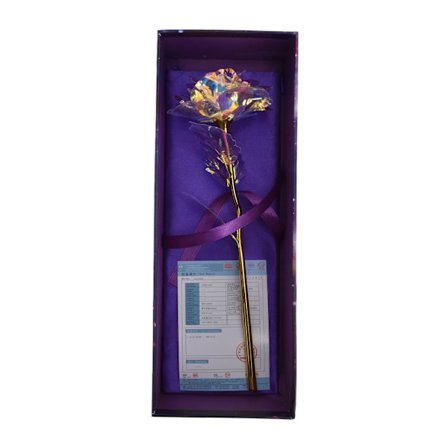 Romantiske farverige rosaguld folie kunstige roser til Valentinsdag hjem bryllup dekoration gave