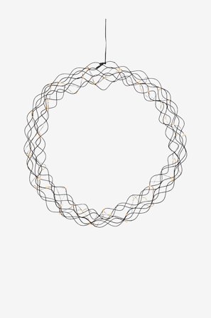 Star Trading - Riippuva Curly valokoriste 50 cm - Musta - Joulun koristevalot - - Homeroom