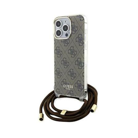 Guess Crossbody Cord 4G Print - iPhone 15 Pro-fodral (brunt)