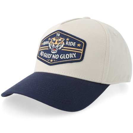 Born To Ride - Beige adjustable Casquette - No Guts No Glory Tiger Stone/Navy A-frame Adjustable @ Hatstore