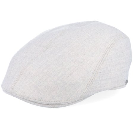 Wigéns - White flatcap Czapka Z Daszkiem - Ivy Modern Cap Off White Melange Flat Cap @ Hatstore