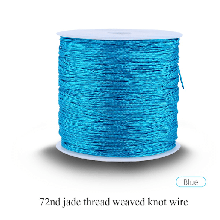 100M x 0,8mm Nylon Kinesisk Knuteledning Rattail Makrame Shamballa Tråd String Blå