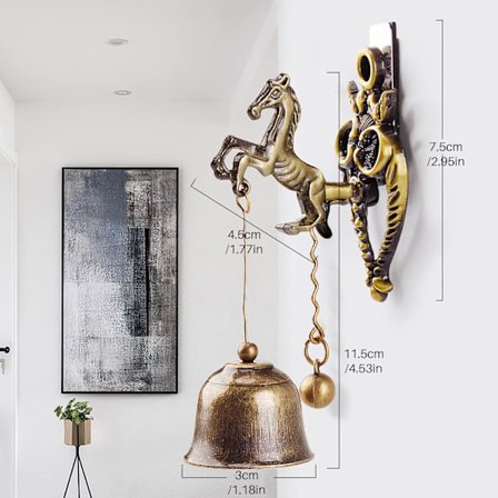 *Støbejernsklokke, Dyrejernklokke, Vindspil, Vintage Vedhæng Nos*