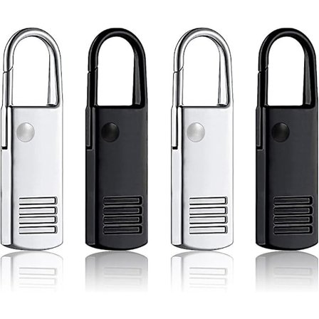 4 Extra Dragkedje-flikar, Universell Dragkedjeklämma, Resväska, Ryggsäck - Svart Och Silver