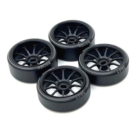 4 stk. Hardplast Drift Dekk Dekk Metall Felg For 284131 K969 K989 P929 Mini-z 1/28 Rc Bil Upgr
