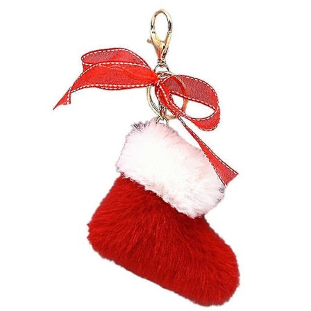 Plysj-nøkkelring kosedyr søtt motetilbehør ryggsekk-klips julebursdag for voksne