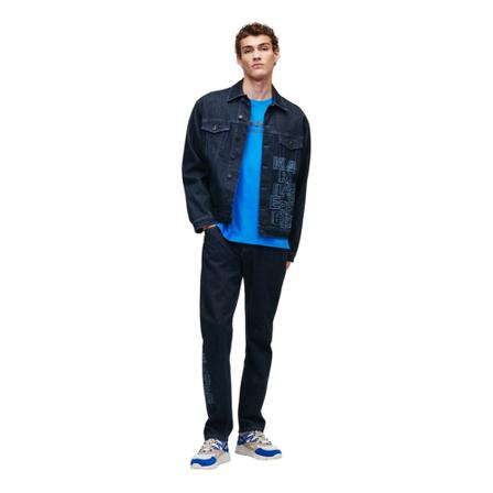 Karl Lagerfeld Denim Jakke with Logo Blå, Herre