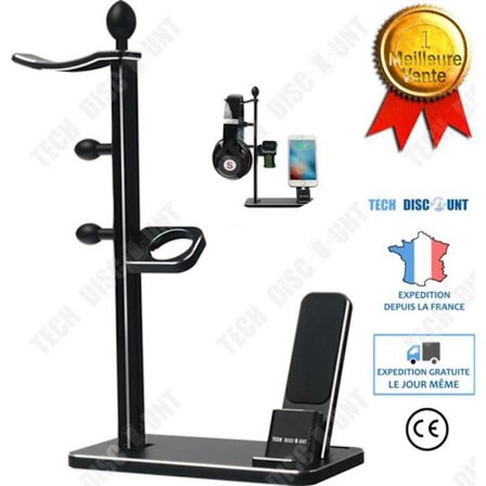 Ladestøtte - TD - 3-i-1 - Trådløs induktion - Til iPhone og Apple Watch - Sort