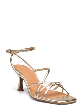 Sandals Sandal Med Hæl Gull Billi Bi*Betinget Tilbud