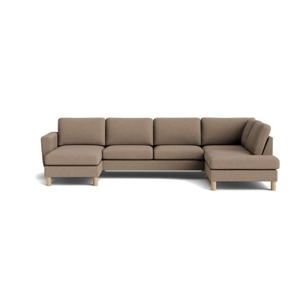 Haven U-sofa, venstrevendt - Loop Mørk Beige - 327x206x86cm - Komfortabel U-formet Sofa med slidstærkt betræk i Mørk Beige nuance – Perfekt til 