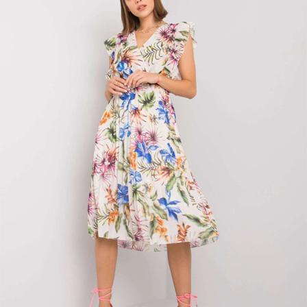 Kvinnor Kortärmad Lång Klänning V-ringad Summer Beach Sundress