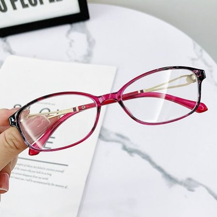 Nye lesebriller ultralett ramme ROSE RØD STYRKE 300 Rose rød