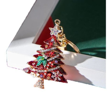 Nyckelring med Diamant-Julgranhänge