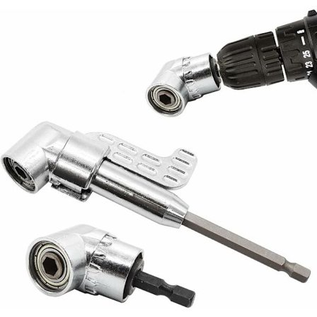 Vinkelborr, 105 graders vinklad höger vinkel skruvmejselbit 1/4" sexkantskaft för borr 2 st