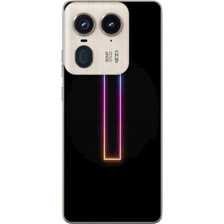 Kompatibel Mobilcover til Motorola Motorola Edge 50 Ultra Minimalistisk neonbogstav I i regnbuefarver mod mørk baggrund