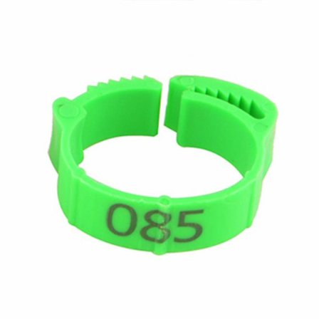 100-pak justerbare kyllingebenringe med clips til fjerkræmarkering og ringe Gård og ranch (grøn)