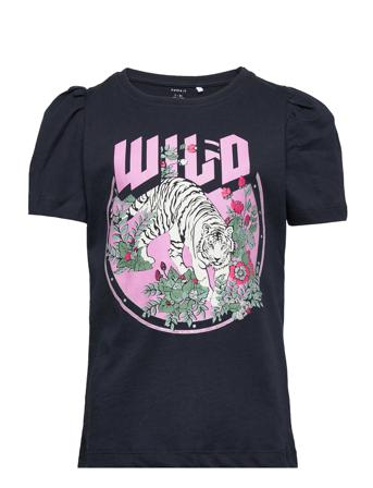 Nkfkuria Ss Top Camp T-shirt Blå Name It