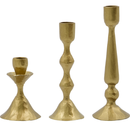 House Doctor Castle lysestaker 3stk H6-11cm antique-brass