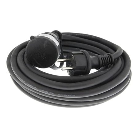 Deltaco Extension Cable, Outdoor Use, Grounded, IP44, 10m - Black