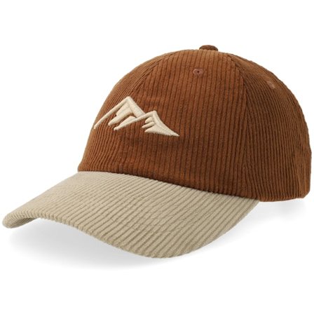 Wild Spirit - Brun unconstructed Caps - 3d Mountain Logo Corduroy Brown/Khaki Dad Cap @ Hatstore