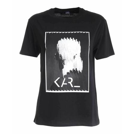 Karl Lagerfeld, Legend Print Tshirt Czarny, Mężczyzna, Rozmiar: S