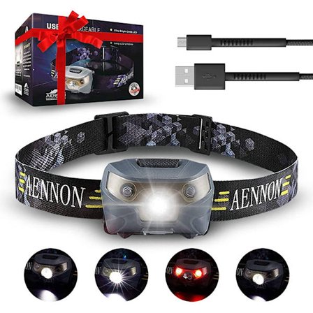 USB Rechargeable LED Head Torch - Super Bright, Waterproof, Lightweight & Comfortable