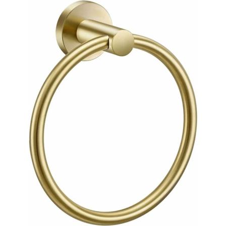 Handduksring Borstad Nickel Väggmonterad Badrum Kök Handdukshållare 1 (Guld Diameter 160)