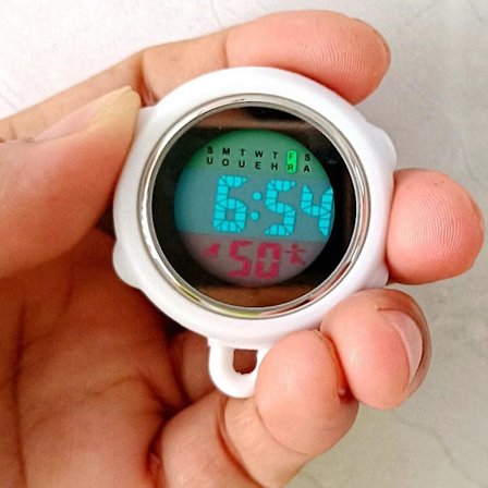 Vattentäta multifunktionella digitala fickur med elektronisk display för kvinnor, män, studenter, barn - för nyckelringar, halsband och rep (FMY)