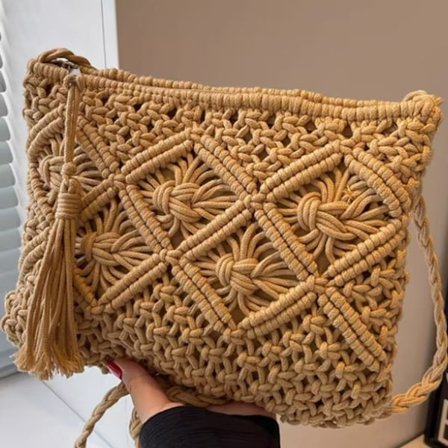 Dame skulder taske i strå, vintage, lille strå taske, skuldertaske