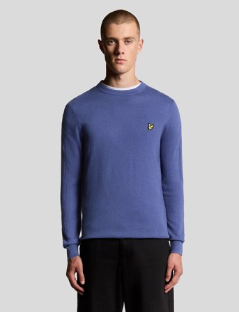 Lyle & Scott Cotton Merino Crew Neck Jumper - Purple - L