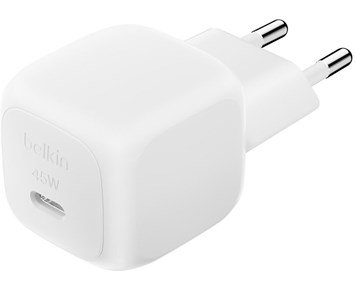 Belkin 45W USB PD Wall Charger with PPS - White - Kompakt 45 W väggladdare för USB-C