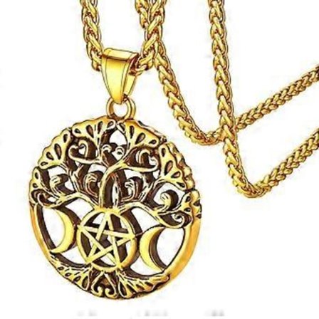Personlig Smykke Halskjede Trippel Måne Gudinne Halskjede For Acsergery Kvinner Menn Vintage Keltisk Gave (Gull)