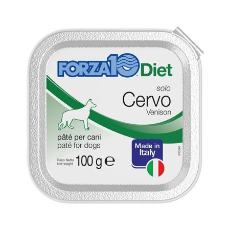 Forza10 Solo Diet Cervo Pate' Per Cani Adulti Vaschetta 100g