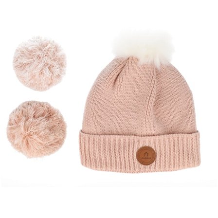 Cabaïa - Rosa Cuff Mütze - Irish Coffee Pink Lurex Pom @ Hatstore
