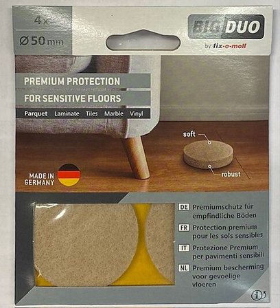 FIX-O-MOLL Filt Bigduo parkett Ø50mm Beige 4stk