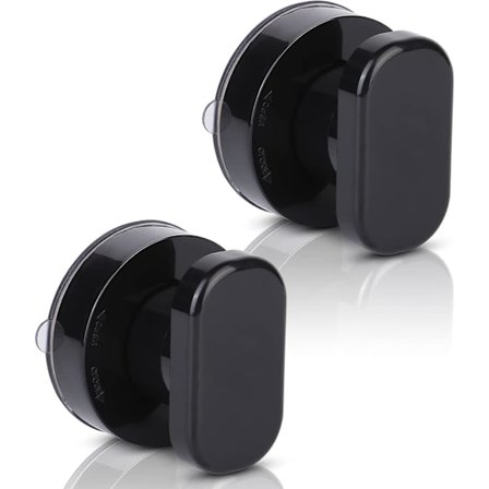 (Sort) 2-pak Sugekop Dørhåndtag, Sugekop Vindueshåndtag med Stærk Sugekop, Sugekop Dørhåndtag