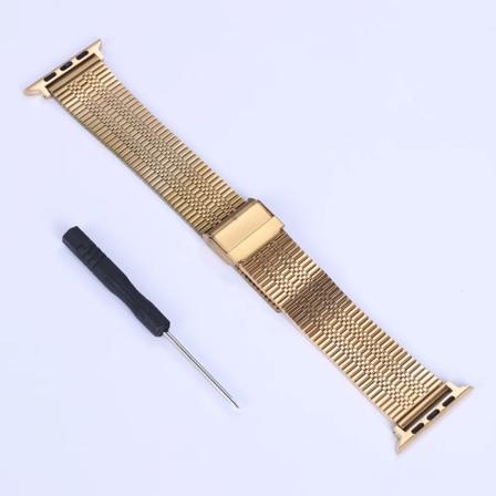 Metallrem för Apple Watch Band 49mm 45mm 41mm 40mm 44mm Rostfritt stål Correa Armband bälte iwatch 42mm series 7 6 SE 8 Ultra AXN-Gold