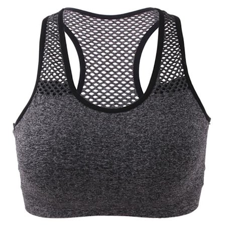 Naisten Yhden Kappaleen Urheilualusvaatteet Ilman Teräsrengasta Mesh Tyylikäs Harmaa
