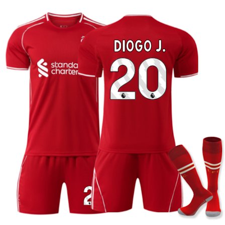 2025-2026 Liverpool Hjemmedrakt Sett Barn Voksen Fotballdrakt No.20 Diogo Jota
