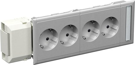 Schneider Electric 5940043 Slavuttag 210 x 84 x 39 mm Aluminium, Installationsmaterial