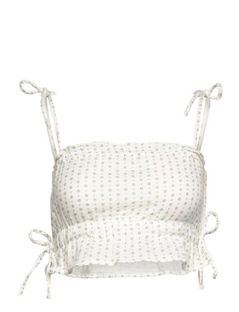 Gina Tricot Gauze Homewear Top - White - XS