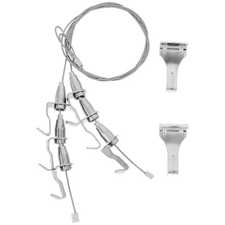 Bildeoppheng Wire Kit Justerbar Lengde Sølv Kraftig Bilde Skinnekrok Kompatibel med Rammer og Speil 2 stk