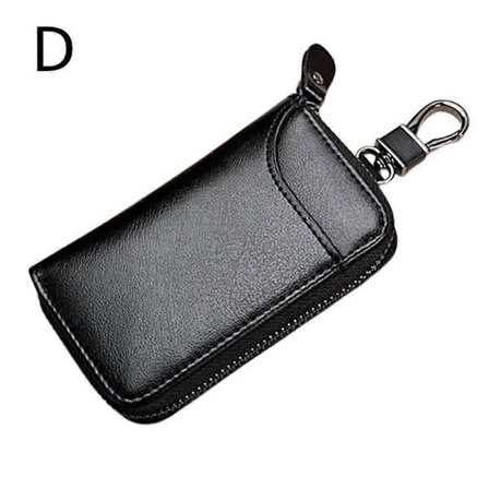 Holder Veske Nøkkelring Veske Glidelås med Kortspor Lommebøker i Skinn Bilnøkkel