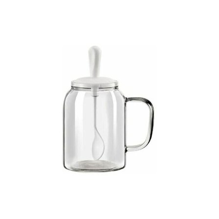 Kryddburk med sked, kryddburk kryddburk för örter, salt, peppar, socker, 380 ml vit