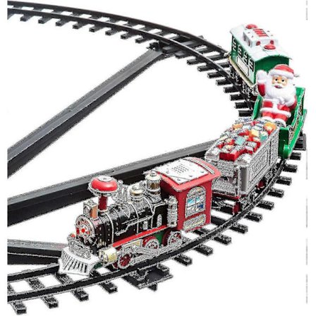 Juletræstog i midten af juletræet 258051 Batteridrevet tog, 33 lys, Jul