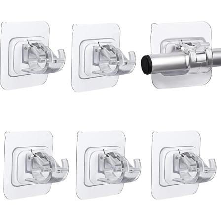 6 kpl Verhokiskonpidikkeitä, Porattavat Verhokiskonpidikkeitä Liimaavat Verhokiskon Koukut Itseliimaavat Kiskonpidikkeitä Verhojen Tai Pyyhkeiden 