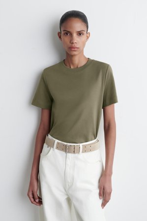 COS Women's Clean Cut Regular T-Shirt in Green