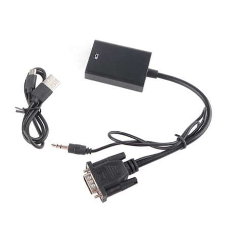 VGA till HD Multimedia Interface-omvandlare 1080p USB-strömförsörjning VGA-adapter med 3,5 mm ljudkabel för PC TV-skärm