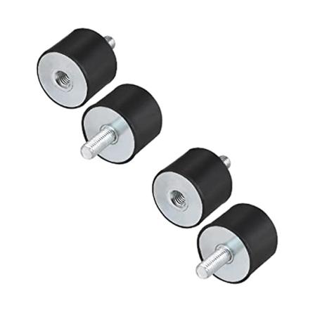 4 stk M8 Gjengetråd med Studs 40mm X 30mm Sylindriske Gummifester, Vibrasjonsisolasjon Styringsdemper (FMY) Black