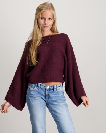 Gina Tricot Young 14+ 14+ knitted poncho sweater Punainen Villapuserot Tytöt - Kids Brand Store